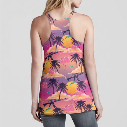 Flamingo Sunset Racerback Tank Top